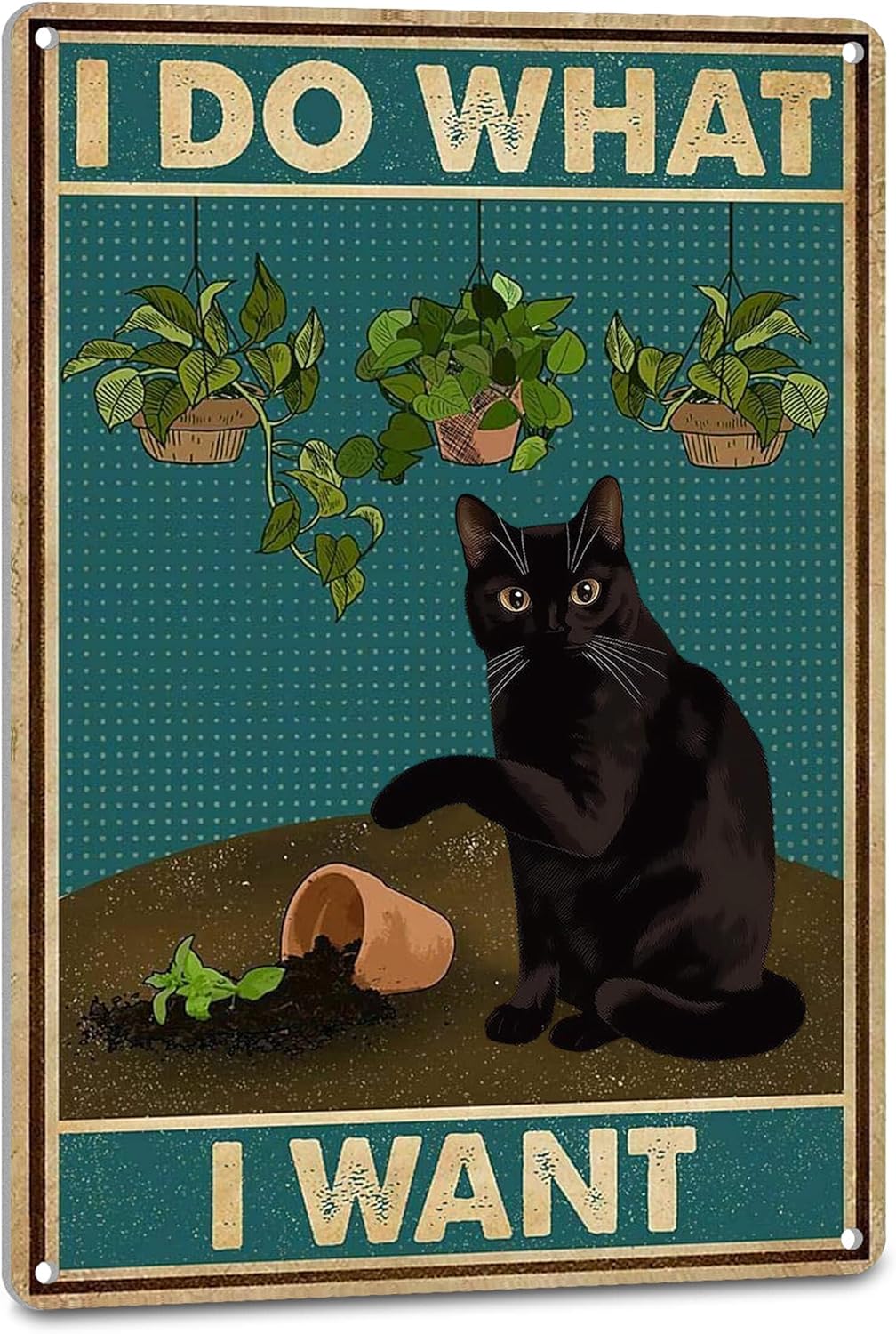 Home Decor Hippie - Hippy Black Cat Decor Cute Posters