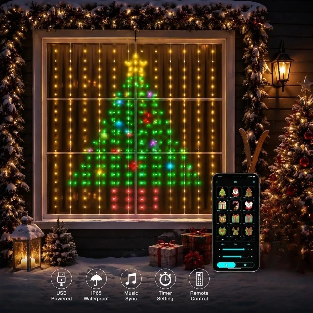 Home Decor Diy - LED Pixel Curtain Lights Bluetooth APP