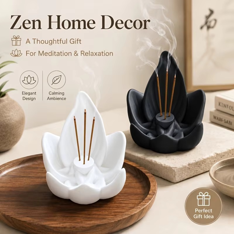 Incense Stick Holder - Zen Chinese Style Lotus Incense Burner