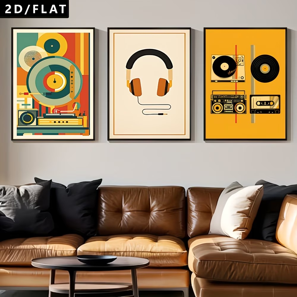 Home Decor Retro - 3pcs Retro Vinyl Records, Cassette Tapes