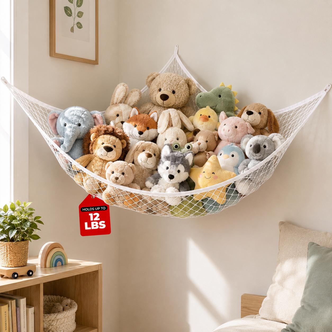 Home Decor Pinterest - Mesh Toy Storage Hammock Hanging Stuffed