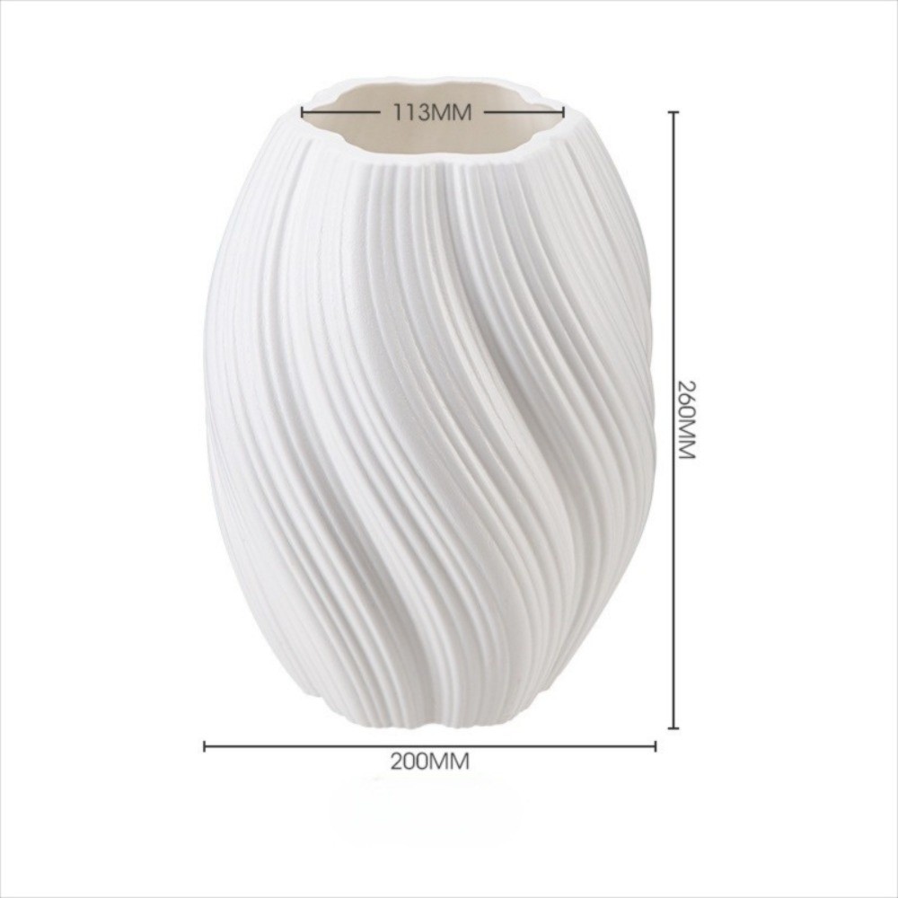 Home Decor Center - Nordic Wave Shaped Plastic Vase White