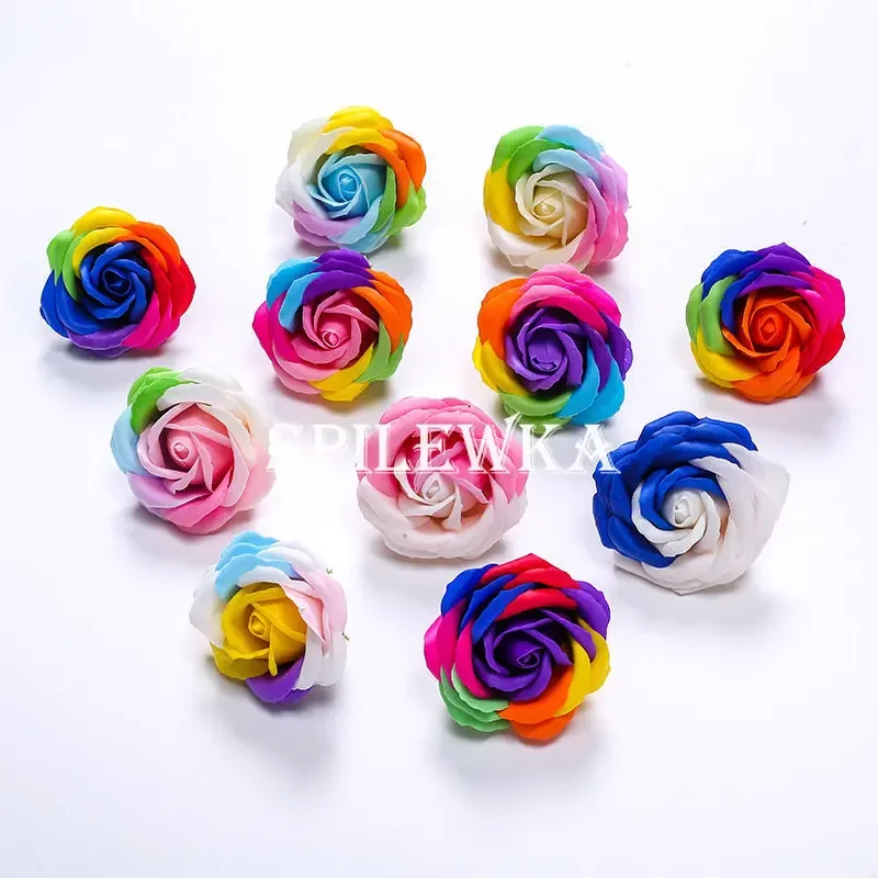 Home Decor Diy - Spilewka 6X7cm Colorful Rose Artificial Flower