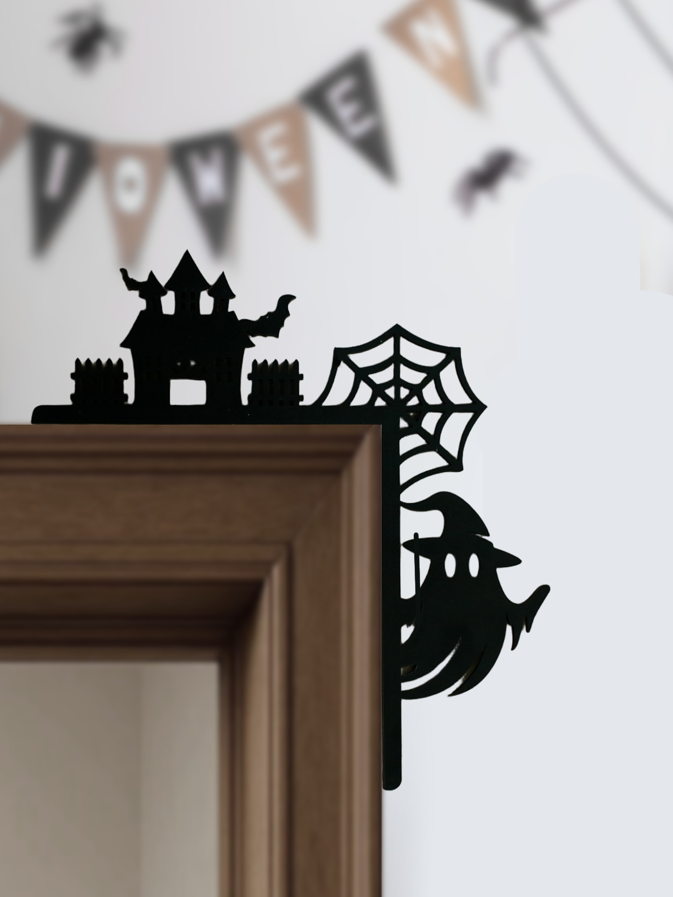 Wooden Halloween Door Corner D - đánh giá và giá Home Decor Gothic