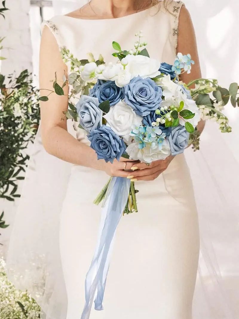 White Blue Rose Artificial Flo - đánh giá và giá Home Decor Center