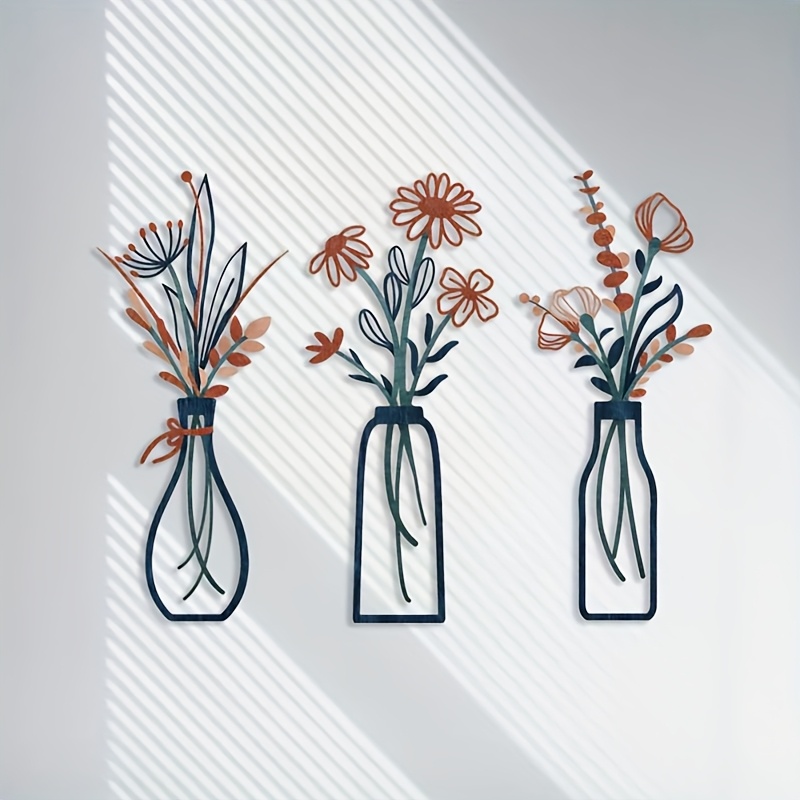 3 Large Floral Wall Art Sculpt - đánh giá và giá Home Decor Vase With Flowers