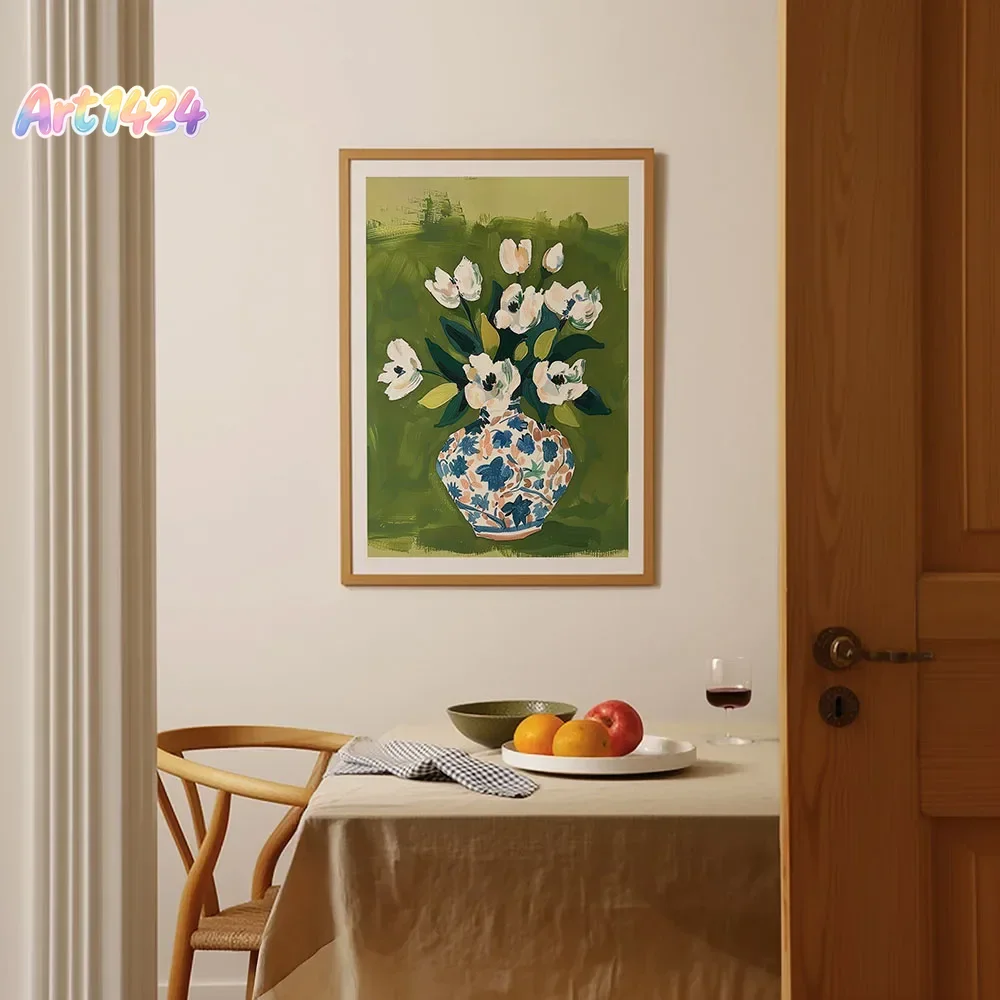 Colorful Flowers in Vase Canva - đánh giá và giá Home Decor Vase With Flowers