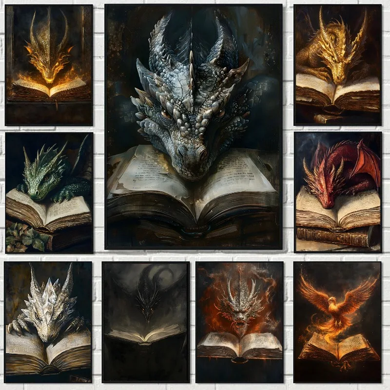 Large Dragon Reading Book Post - đánh giá và giá Home Decor Gothic