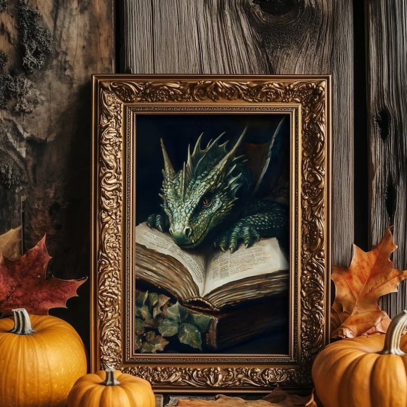 Large Dragon Reading Book Post - đánh giá và giá Home Decor Gothic