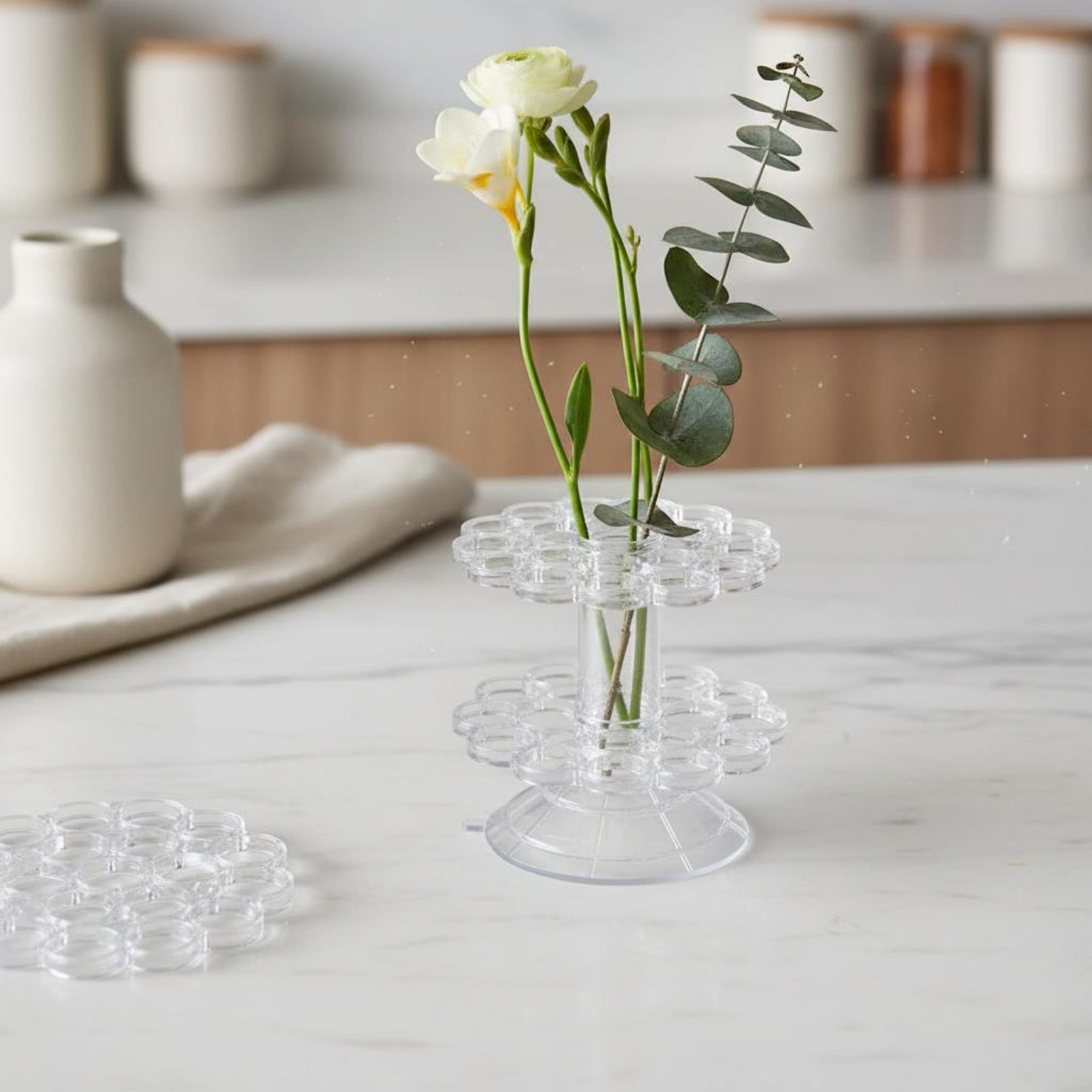 Coil Flower Stalk Holder Easy  - đánh giá và giá Home Decor Vase With Flowers