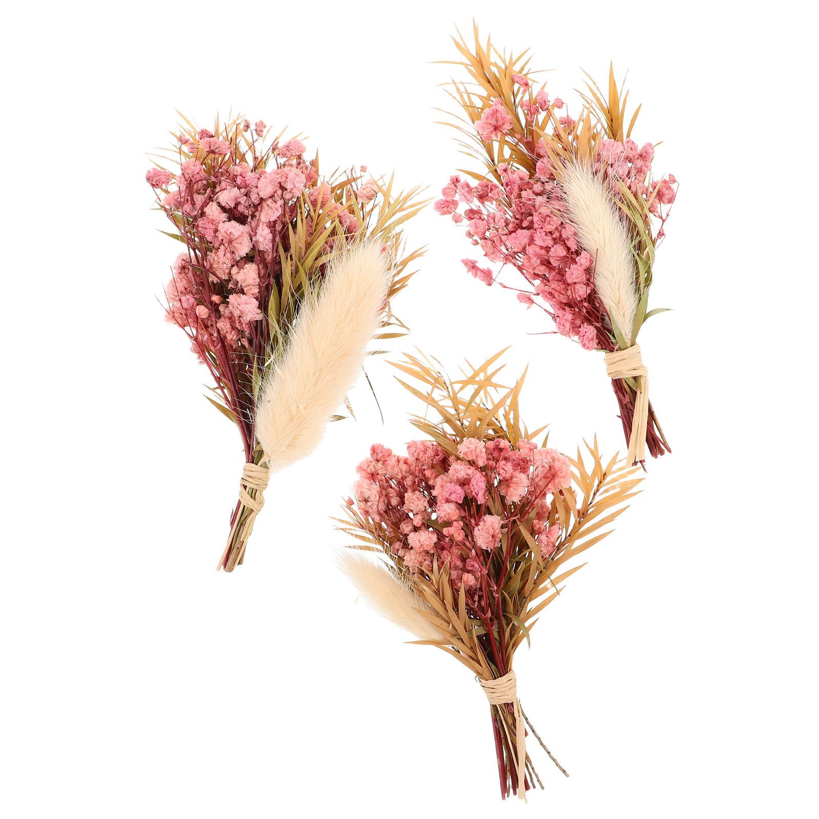 3Pcs Mini Dried Floral Bouquet - đánh giá và giá Home Decor Vase With Flowers