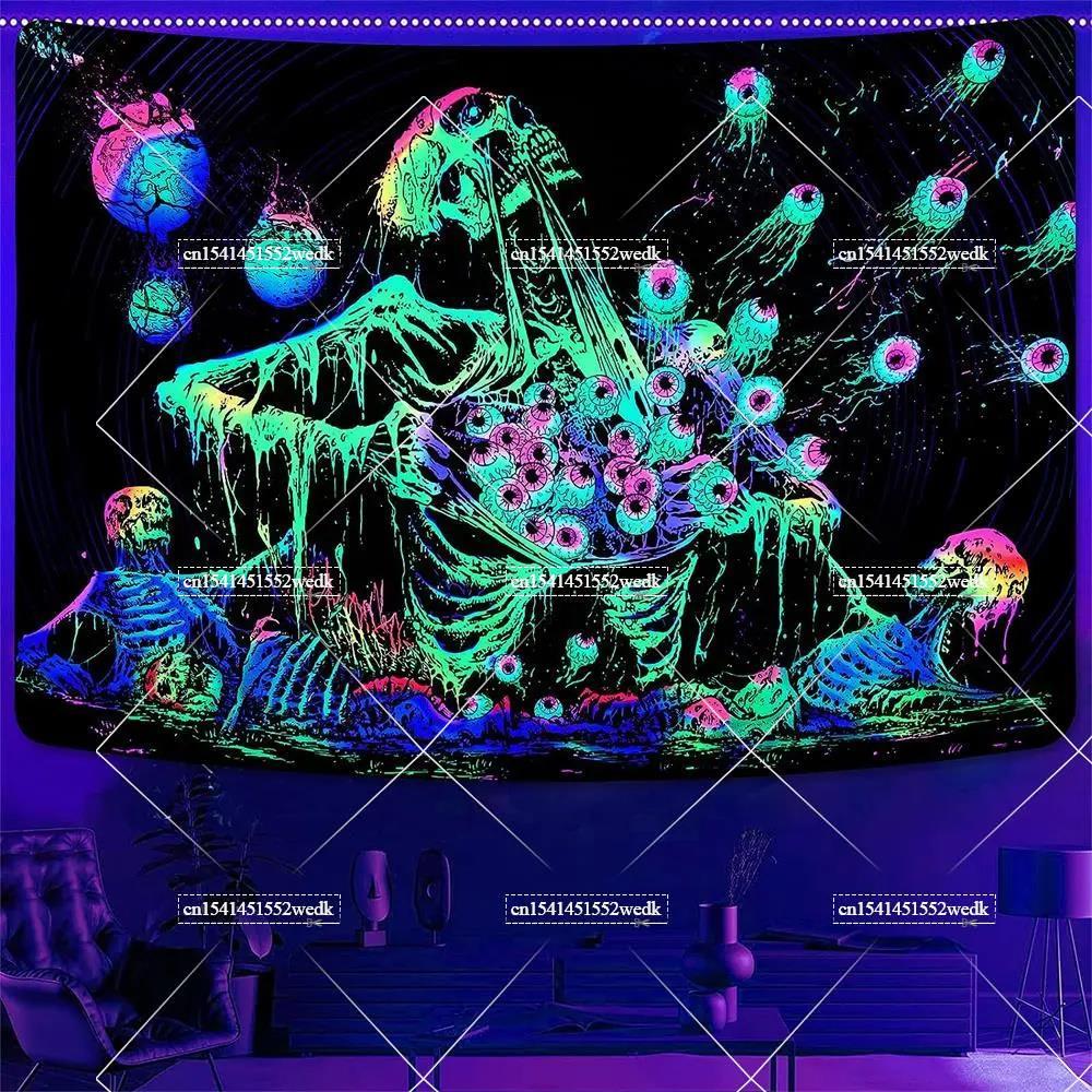 Hippie Skull Blacklight Tapest - đánh giá và giá Home Decor Hippie