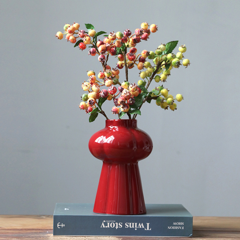 1Pcs Red Ceramic Vase, Desktop - đánh giá và giá Home Decor Center