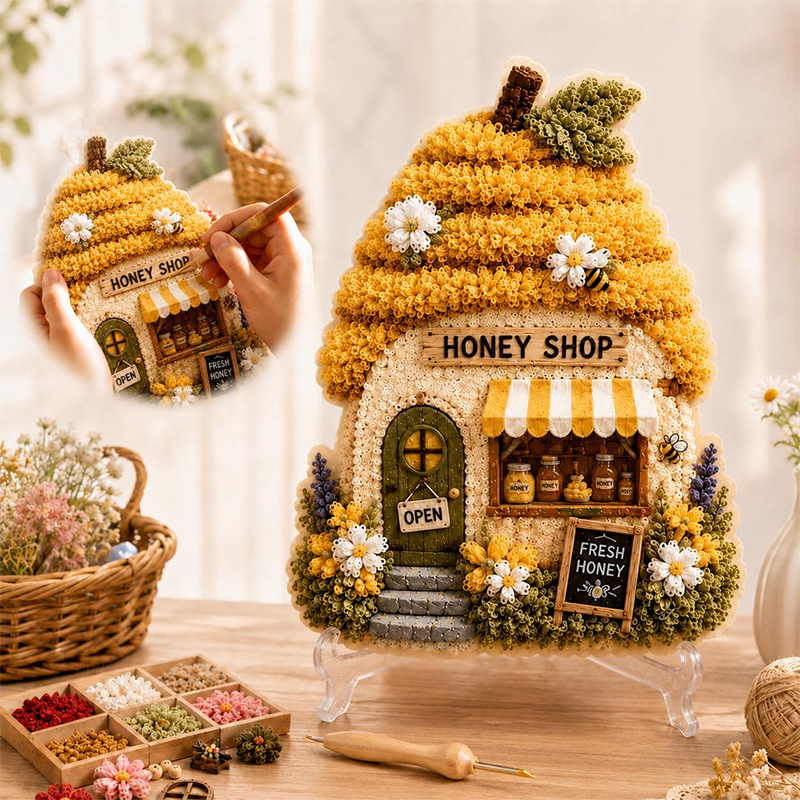 3D Mushroom House Poke Art DIY - đánh giá và giá Home Decor Diy