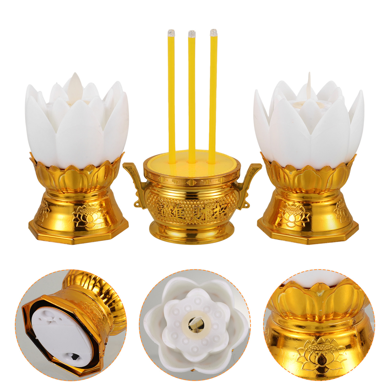 1Set Simulation Lotus Lamp LED - đánh giá và giá Incense Stick Holder