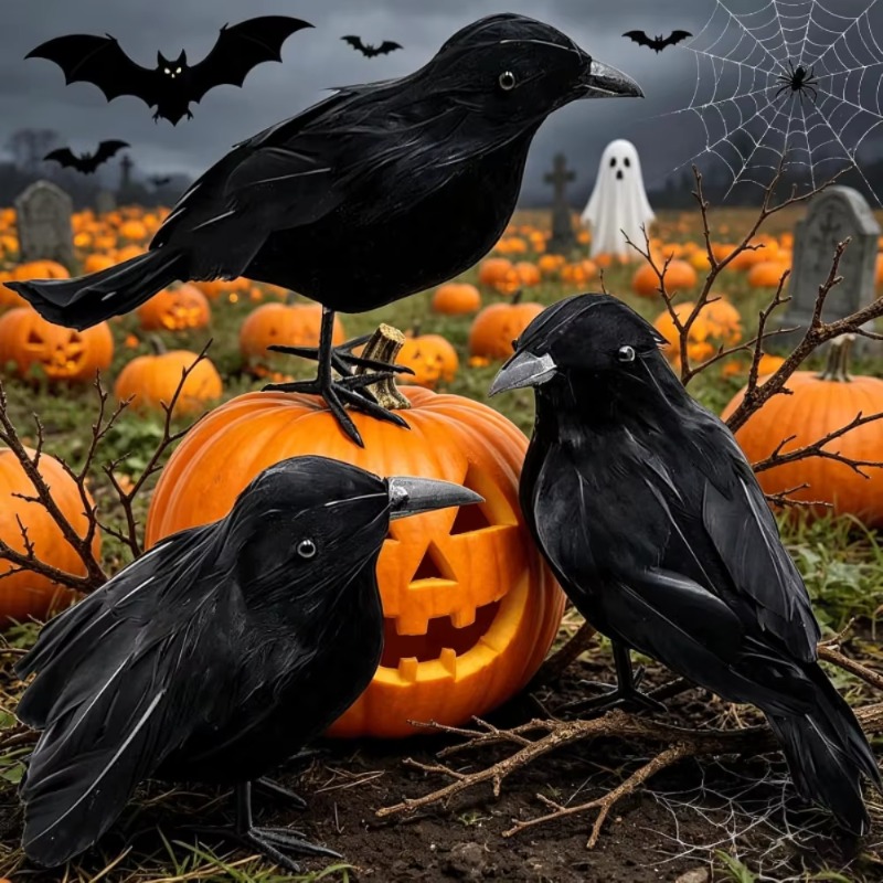 1PC Black Crow Halloween Decor - đánh giá và giá Home Decor Com