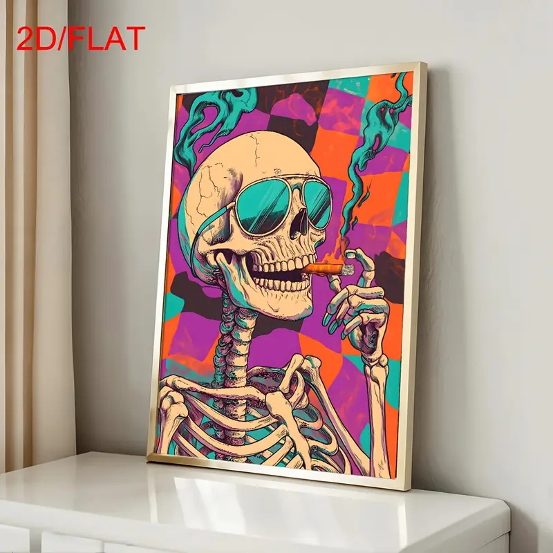 Abstract Skull Smoking Poster, - đánh giá và giá Home Decor Gothic