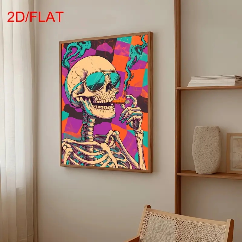 Abstract Skull Smoking Poster, - đánh giá và giá Home Decor Gothic