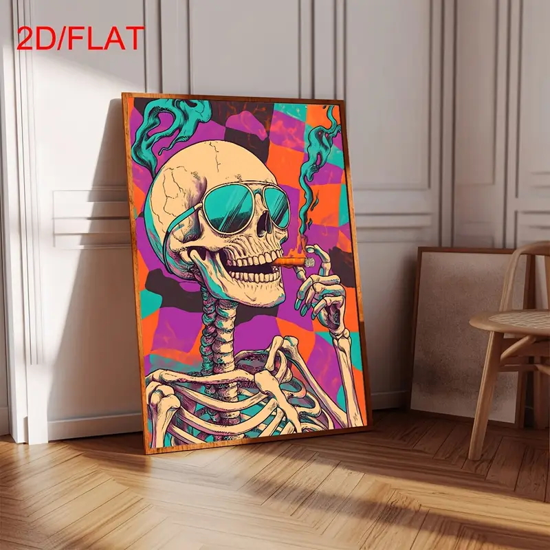 Abstract Skull Smoking Poster, - đánh giá và giá Home Decor Gothic