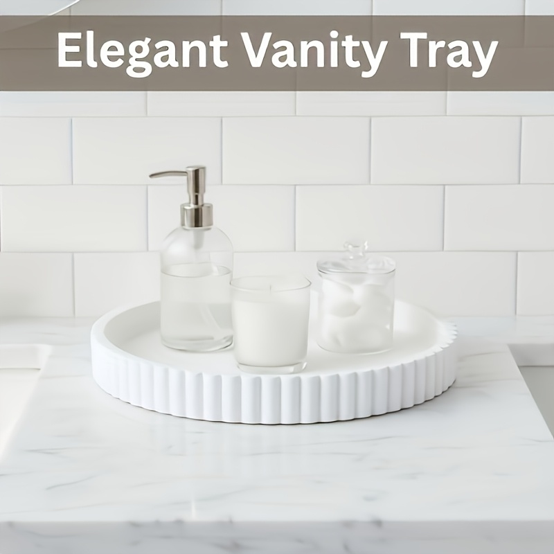 Round White Tray Modern Wavy T - đánh giá và giá Home Decor Center