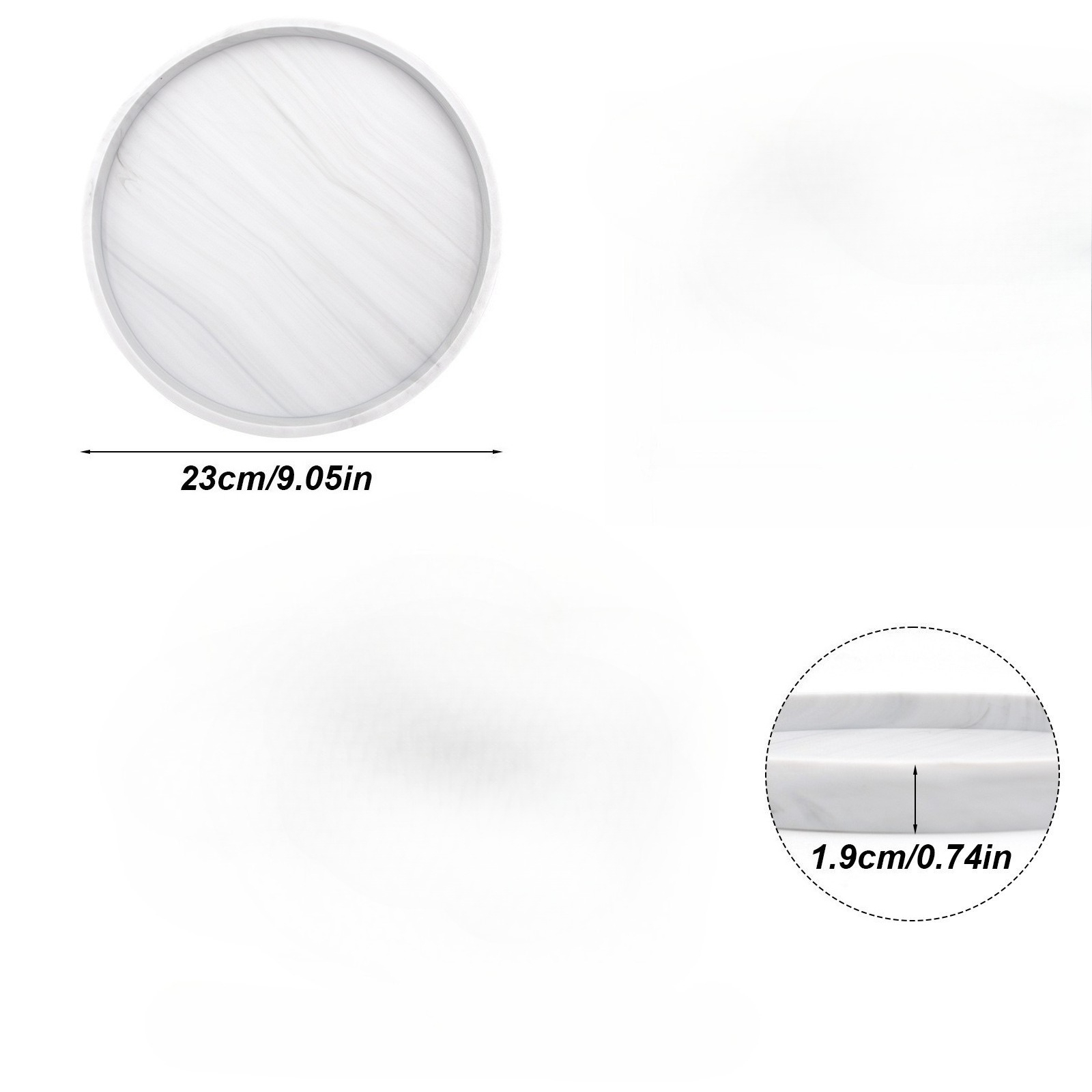 Round White Tray Modern Wavy T - đánh giá và giá Home Decor Center