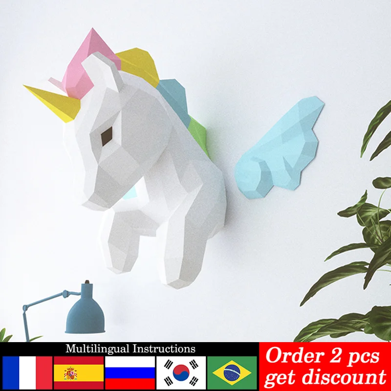 Rainbow Unicorn Animal Wall De - đánh giá và giá Home Decor Center