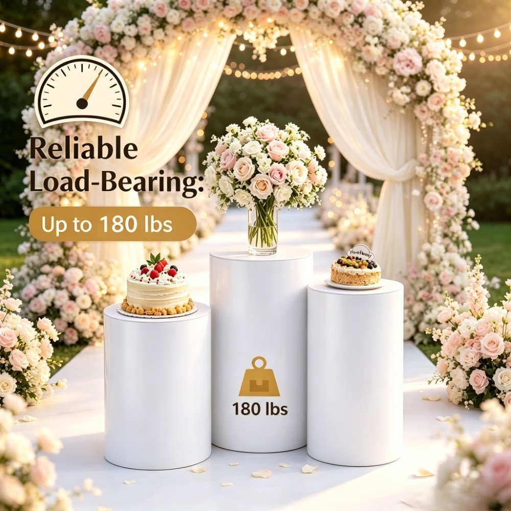 3/5Pcs White Cylinder Pedestal - đánh giá và giá Home Decor For Wedding