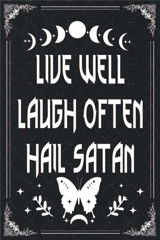Goth Metal Tin Sign Live Well  - đánh giá và giá Home Decor Gothic