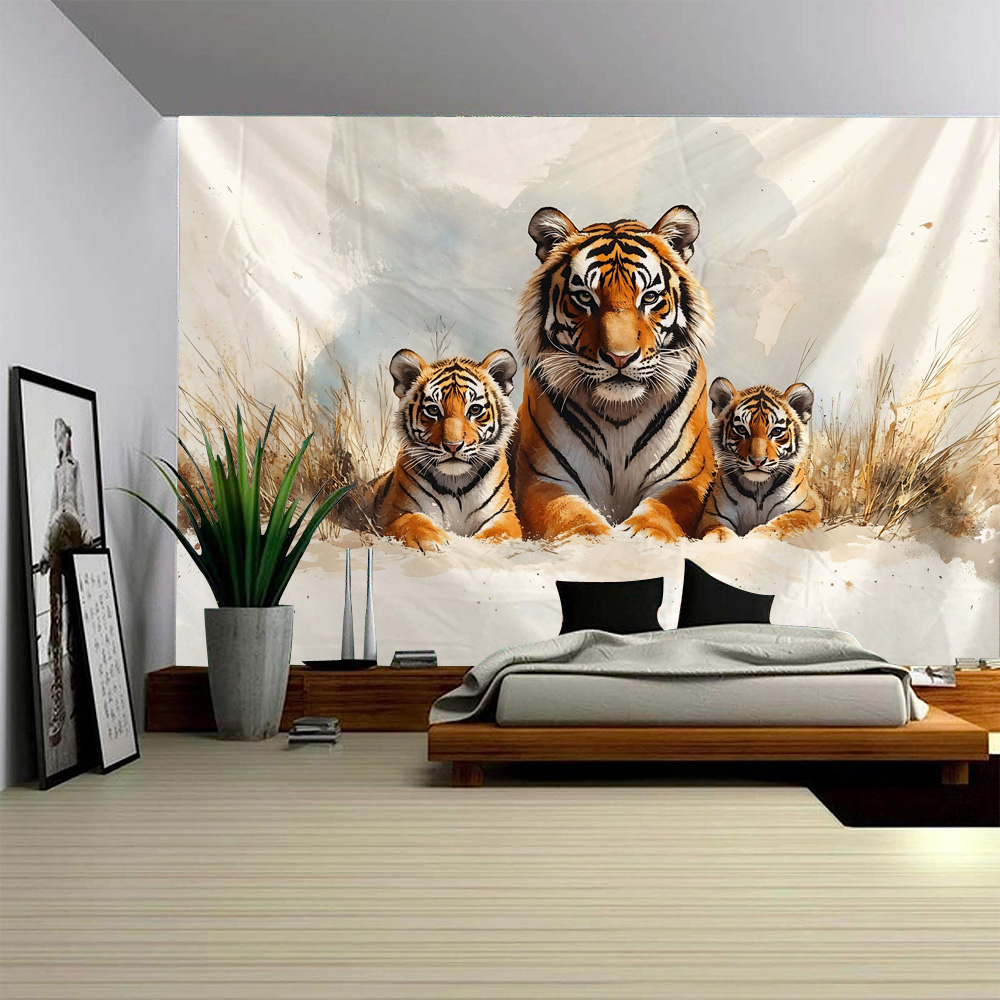Forest tiger tapestry, animal  - đánh giá và giá Home Decor Hippie