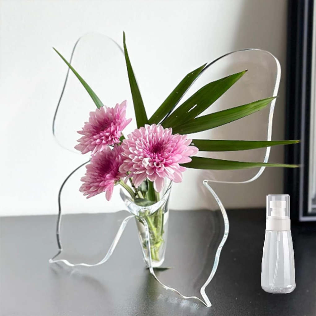 Transparent Butterfly Acrylic  - đánh giá và giá Home Decor Vase With Flowers